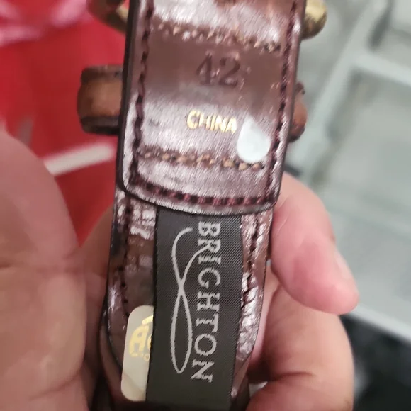 Brighton Brown Braided Leather Belt Gold Buckle Classic - Picture 4 of 5